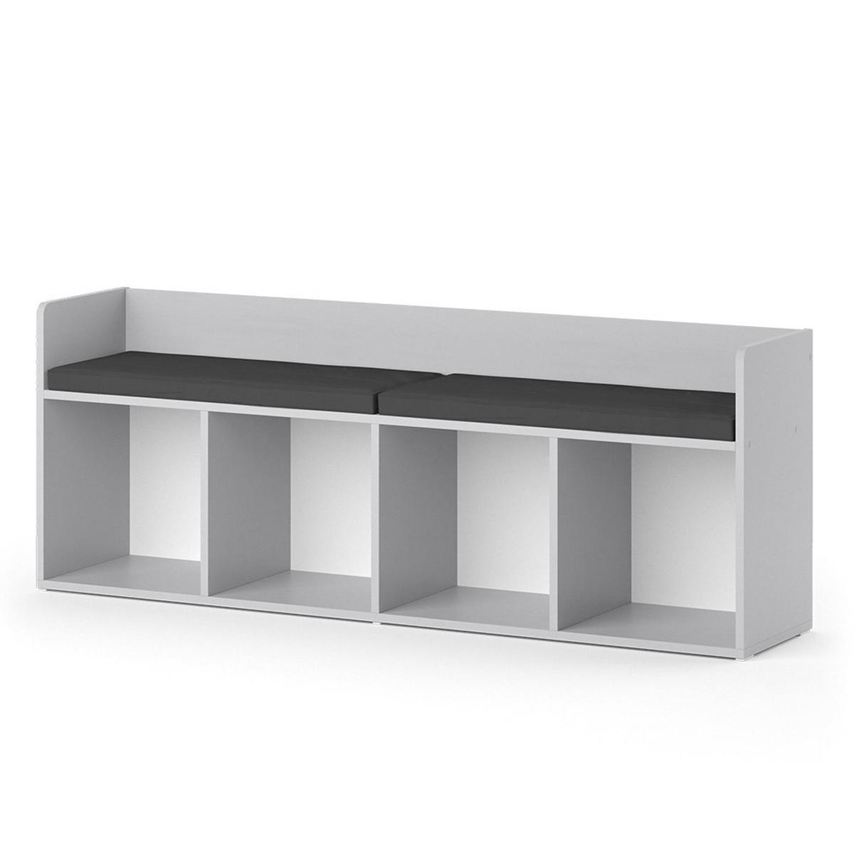KINDERSITZBANK Luigi Weiß 107.2 x 88.6 cm 4 Fächer - Weiß, Holzwerkstoff (142.4/53.4/31.2cm) - Vicco