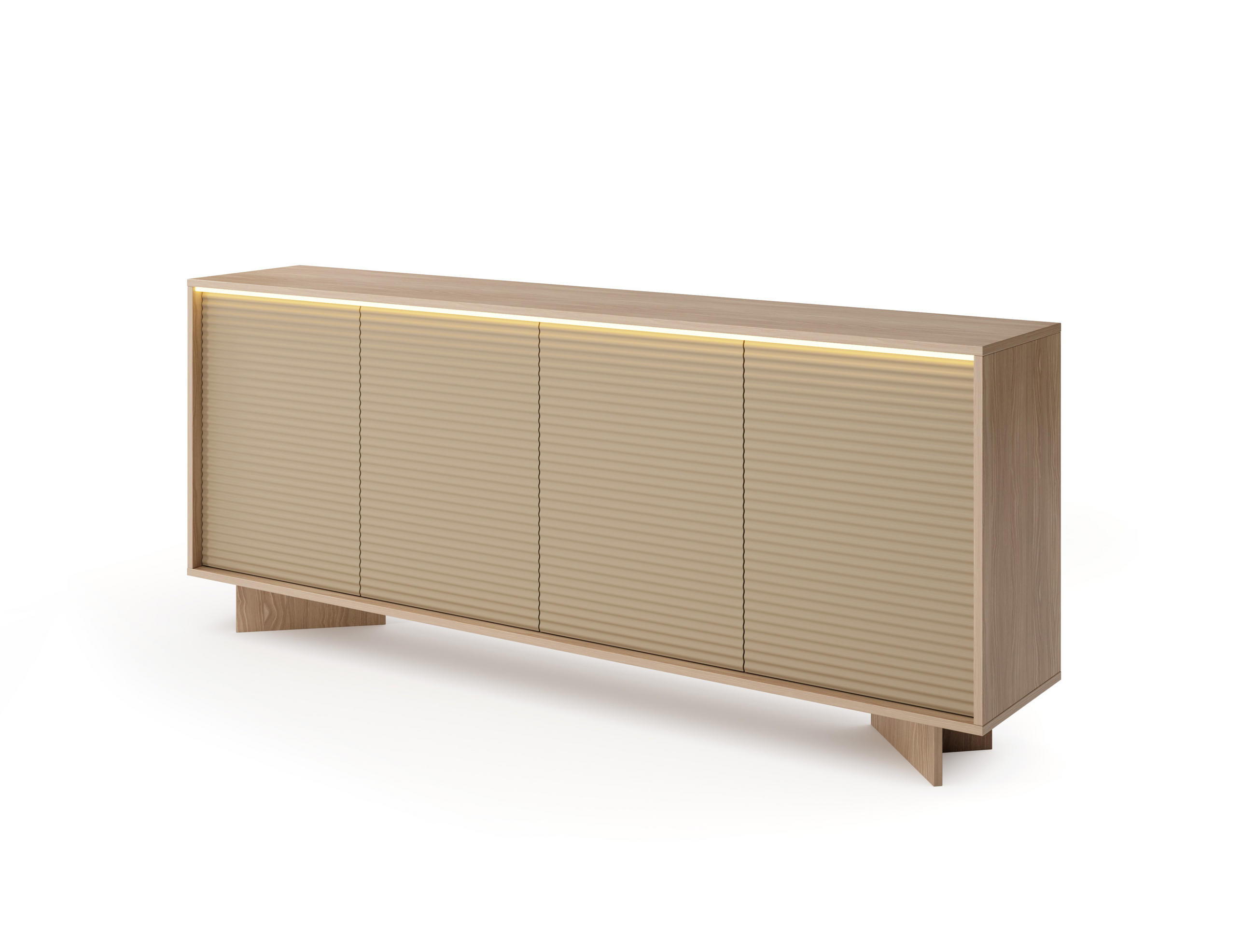 KOMMODE: Naturbolivar, 203,9 x 84,4 x 40 cm - Eichefarben, Holzwerkstoff (203.9/84.4/40cm) - 3XE LIVING
