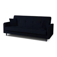 SOFA Luna 213cm im skandinavisches Stil, mit Schlaffunktion und Bettkasten, schwarz - Schwarz, Kunststoff (213/92/94cm) - Margaret Hadas24