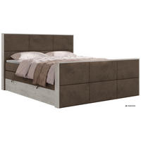 POSTEL BOXSPRING DELNOR KING DUO 200/200 - Hnědá Samet - Topper Visco - H4 - černá/hnědá, textil/plast (200/200cm) - MKS