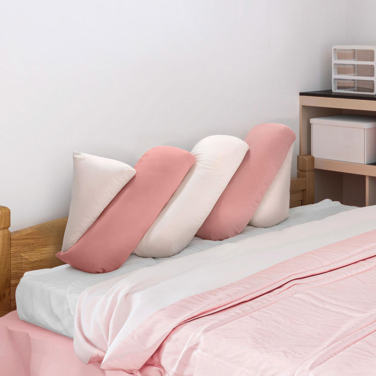 KISSEN Süßigkeiten Zweifarbig 150cm - Pink/Hellrosa, Textil (30/153cm) - Vercart