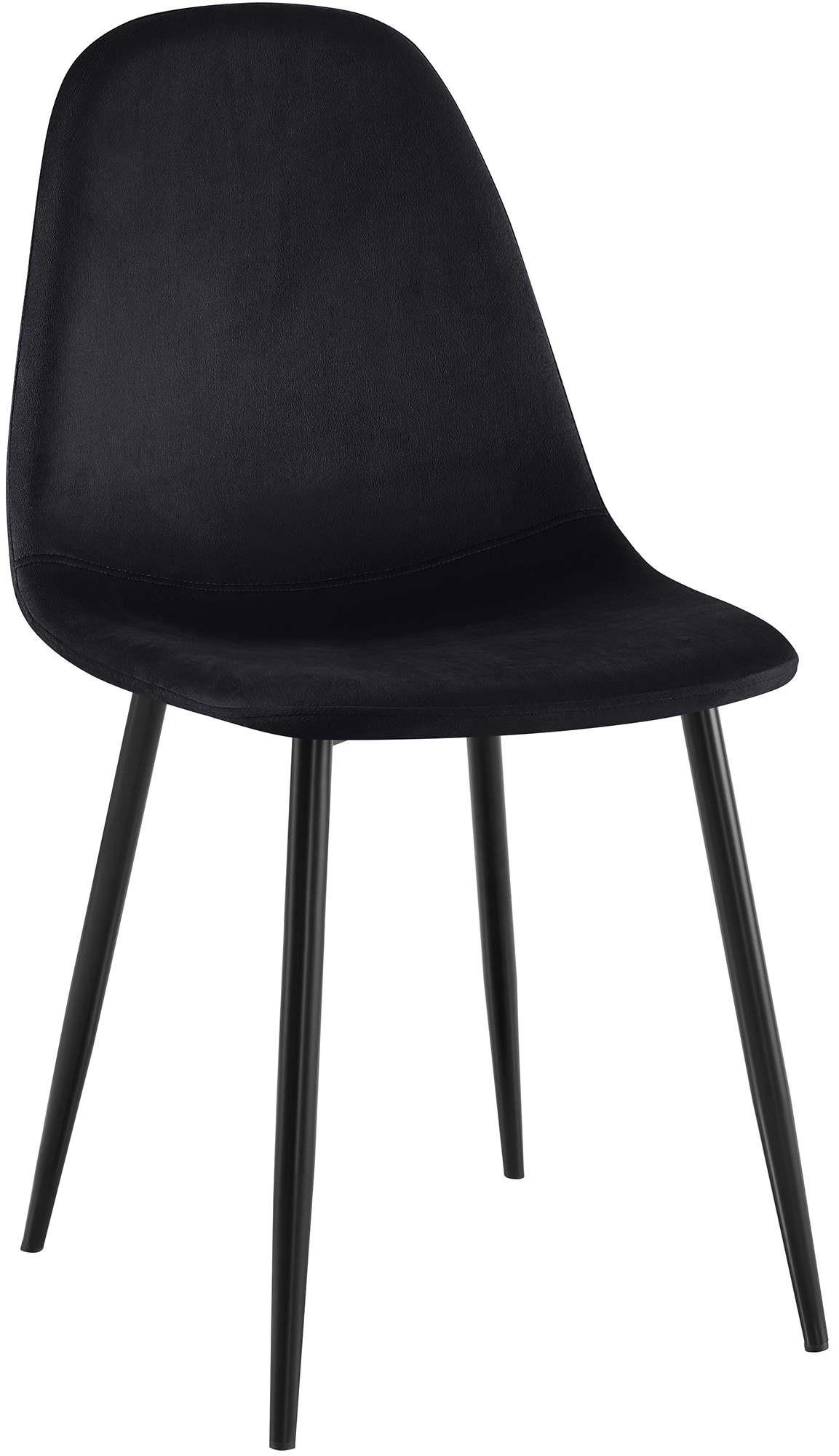 STUHL Samt Schwarz - Schwarz, Textil/Metall (44/88/51cm) - CLP