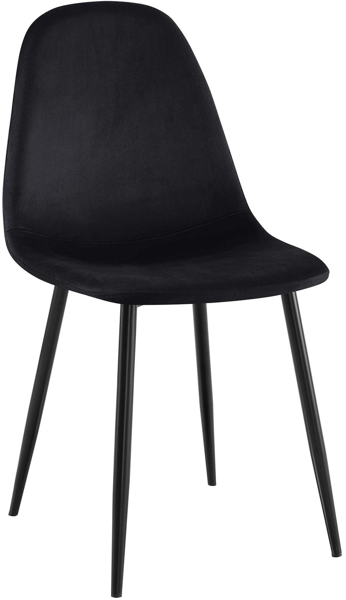 STUHL Samt Schwarz - Schwarz, Textil/Metall (44/88/51cm) - CLP