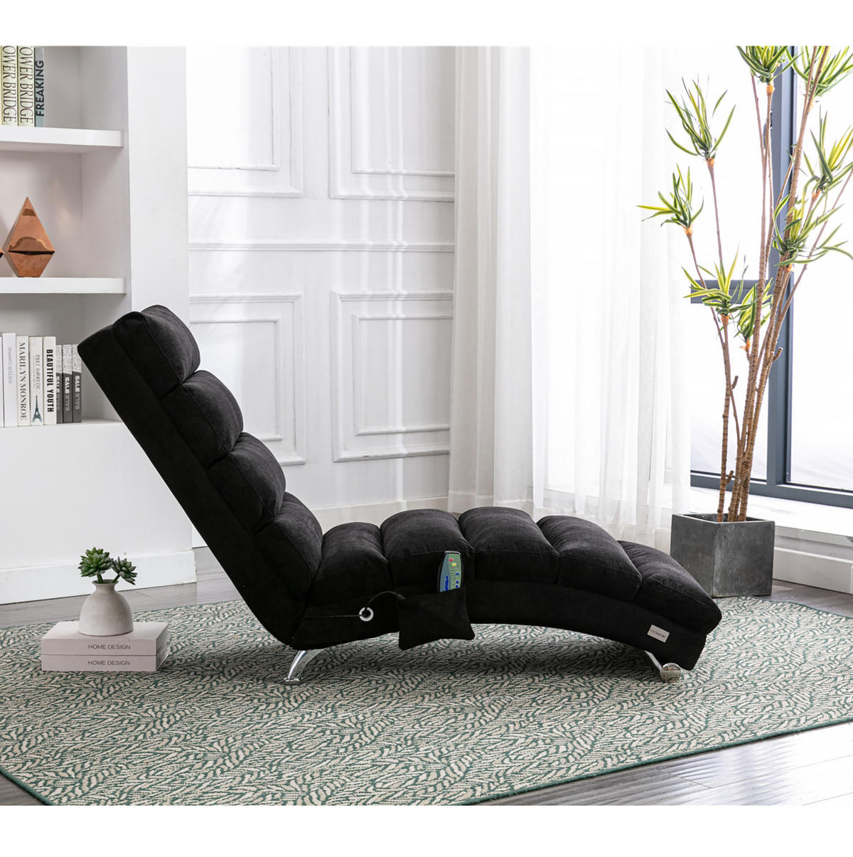 MASSAGELIEGE in Schwarz 55x148x84 cm mit Vibrationsfunktion und Seitentasche - Schwarz, Textil (148/84/55cm) - IVMEU