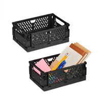 2XKLAPPBOX - Schwarz, Kunststoff (25/10/16.5cm) - Relaxdays