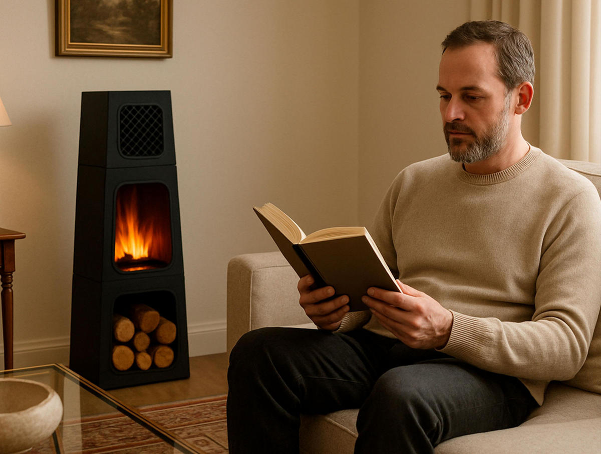 ELEKTROKAMIN Schwarz Bodenmodell mit integrierter Heizung 1800 W - Schwarz, Glas (45/120/35cm) - Purline