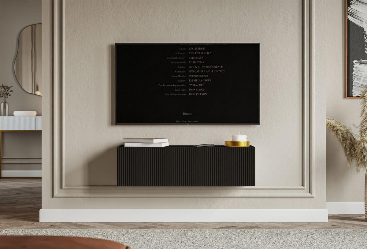 TV-LOWBOARD Veldio hängend Schwarz 100 cm - Schwarz, Holzwerkstoff (100.8/28.5/31.6cm) - Selsey