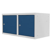 SCHLIESSFACHWÜRFEL 2x Blocky mit Zylinderschloss + 2 Schlüssel 40x40x40cm Lichtgrau/Blau - Dunkelblau/Grau, Metall (40/40/40cm) - PROREGAL