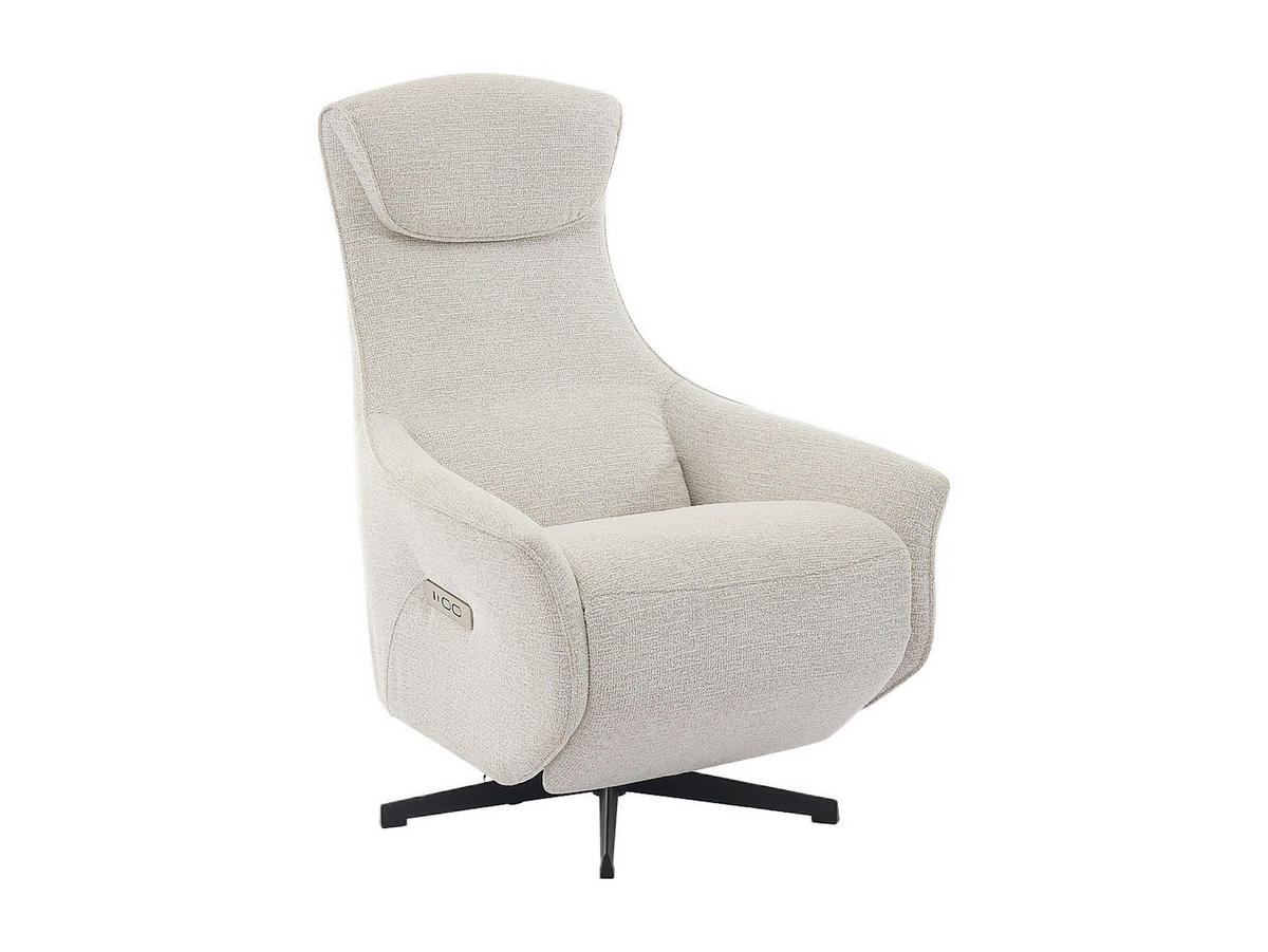 ELEKTRISCHER Relaxsessel - Stoff strukturiert - Beige - TASEMO - Beige, Textil (76.5/112/86cm) - Vente-Unique