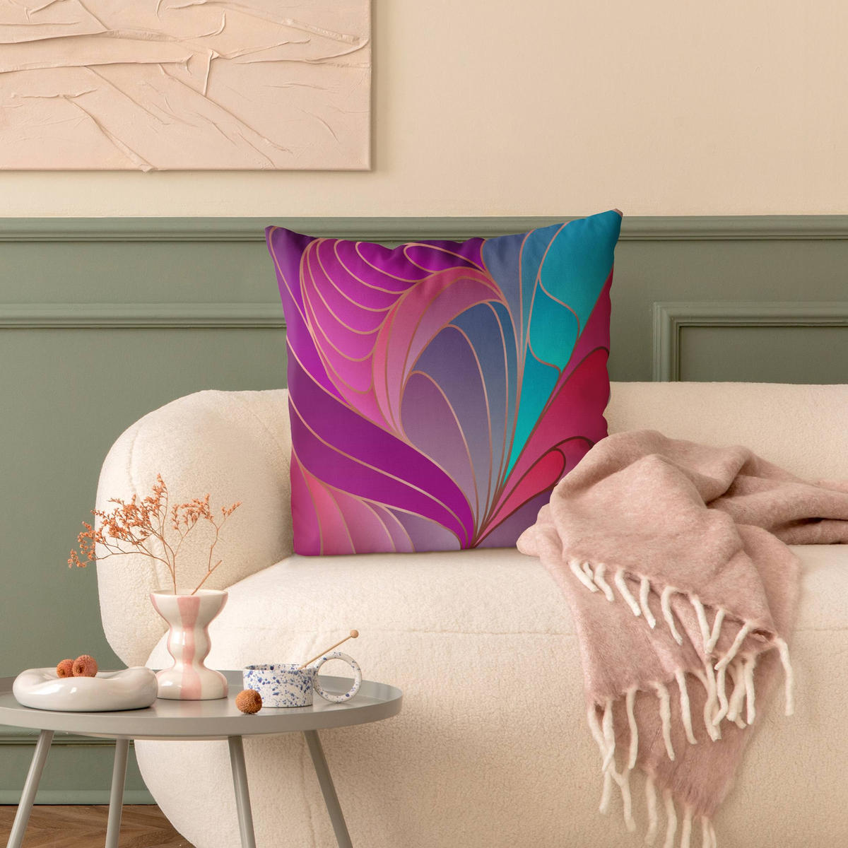 KISSENBEZUG Farbenfrohes Art Deco II 40/40 cm - Multicolor, Textil (40/40cm) - Bilderwelten