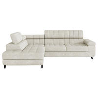 ECKSOFA Nord, Seite: Links - Ecru/Schwarz, Holz/Textil (264/203cm) - MIRJAN24