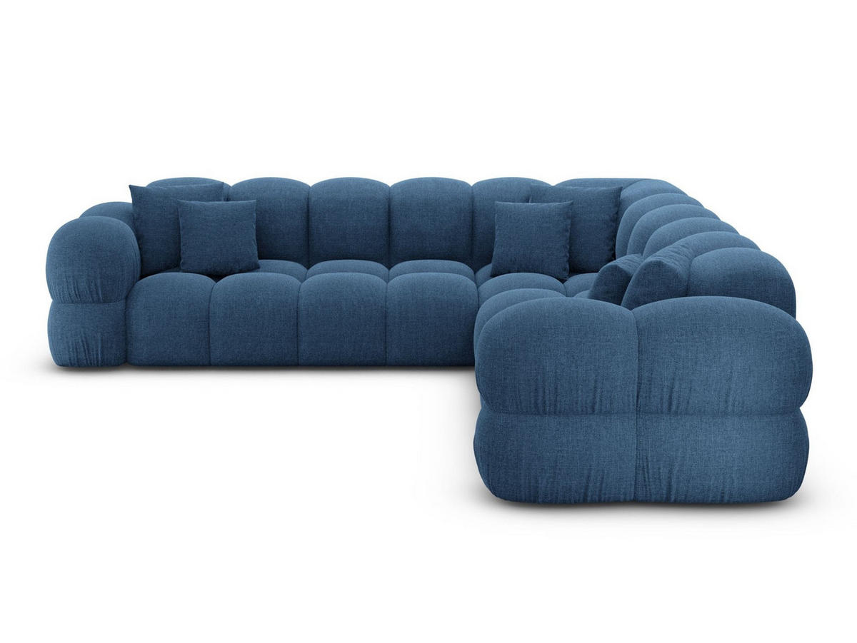 COUCH Monteverde L-Form Dunkelblau Strukturstoff - Dunkelblau, Textil (253/253cm)