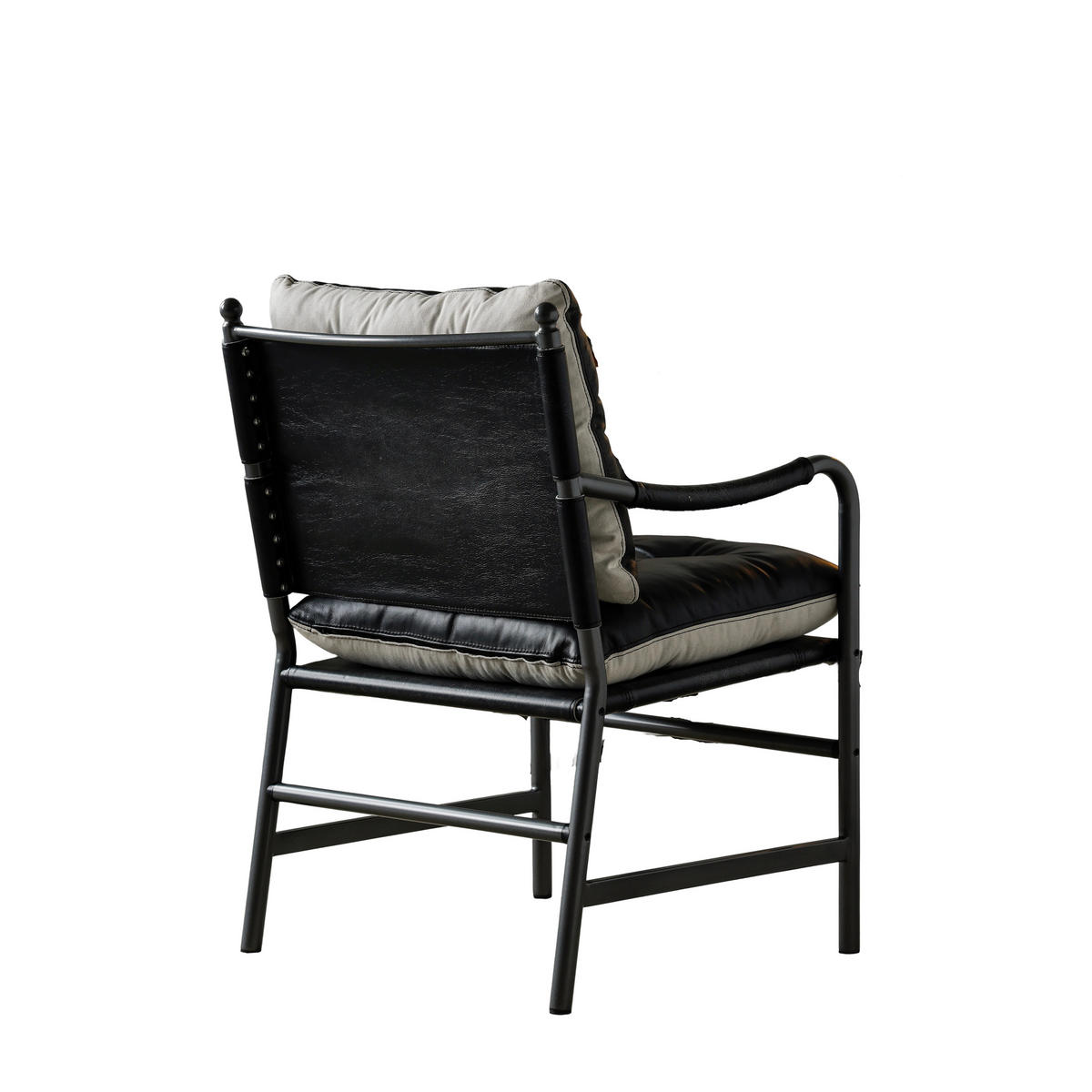SESSEL Leder mit schwarzem Metallrahmen, DE-42430, Schwarz - Schwarz, Metall (62/90/60cm) - ComfortXL