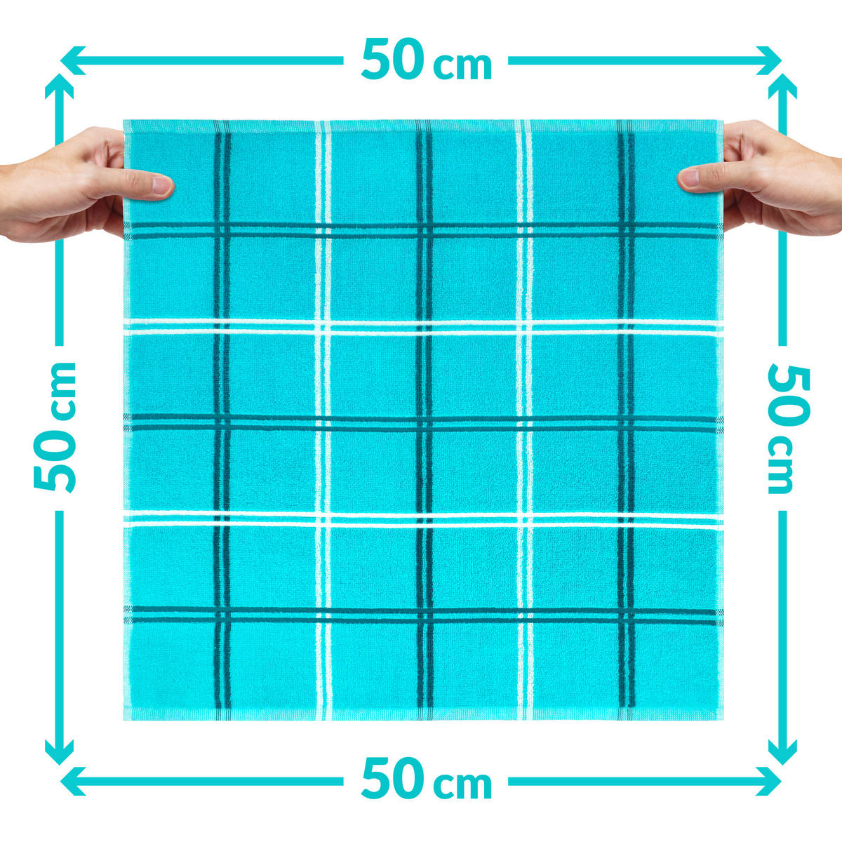 FROTTEE Küchenhandtücher 50x50 cm, 6er Set, Lyon Nautic Grün - Smaragdgrün, Textil (50/50cm) - Lashuma