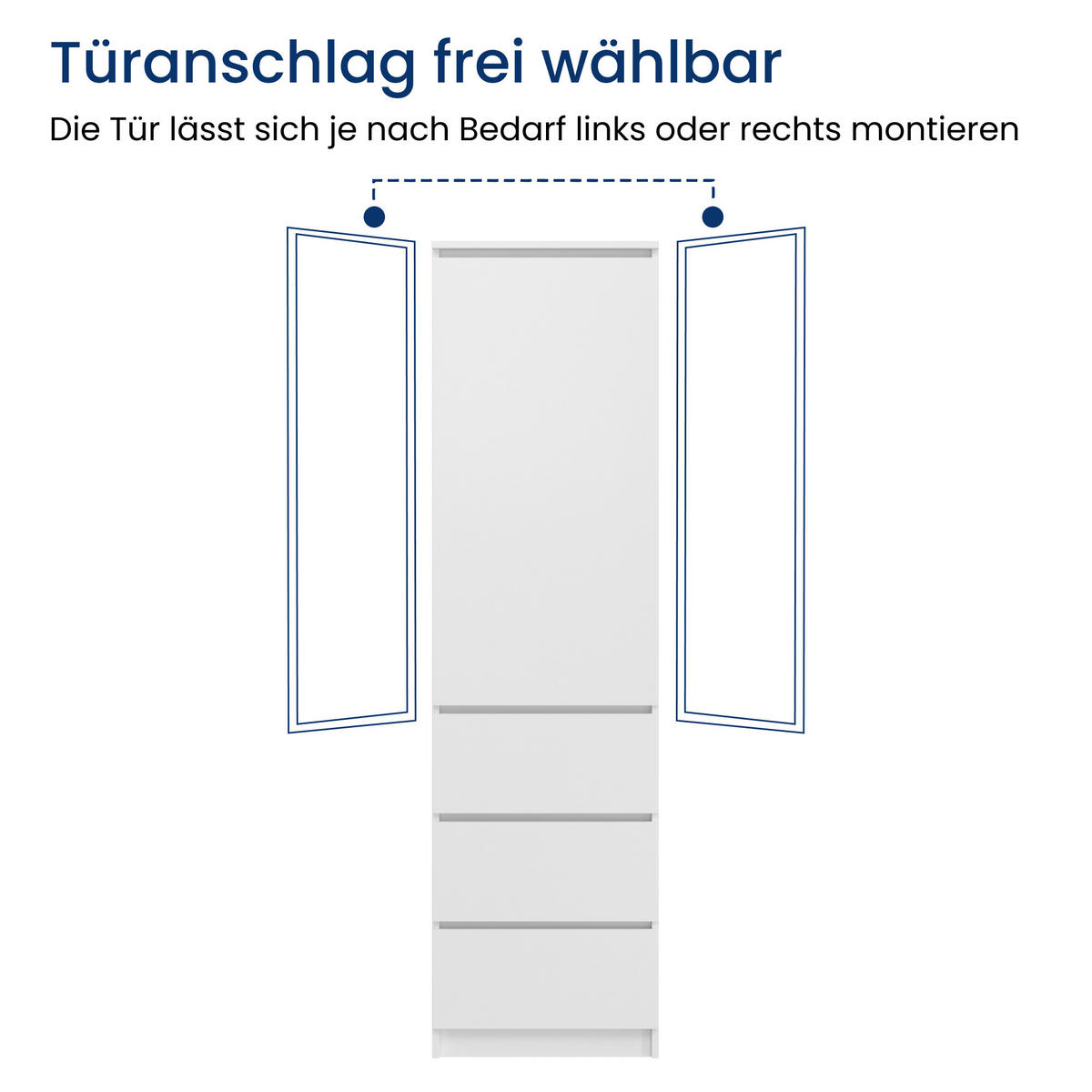 KLEIDERSCHRANK in Weiß - Weiß, Holzwerkstoff (40/180/50cm) - Home Collective