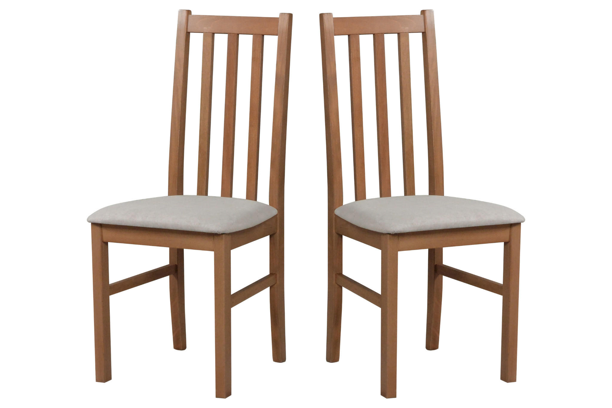 STUHL 2er Set BOS 10, hell nussbaum - Hellbraun/Cappuccino, Holz (43/94/40cm) - Leaf Design