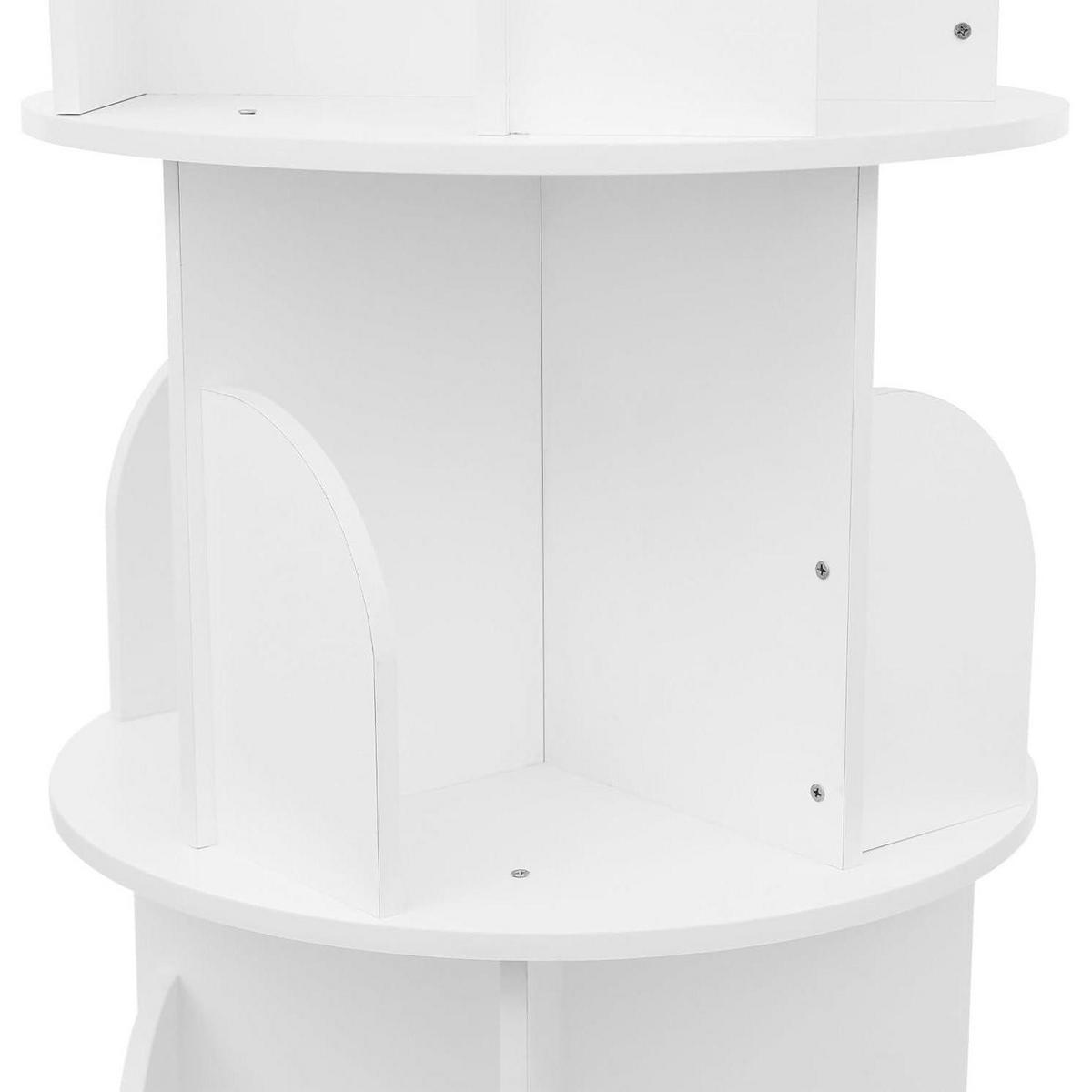 BÜCHERREGAL drehbar 4 Etagen Weiß - Weiß, Holzwerkstoff (46/142/46cm)