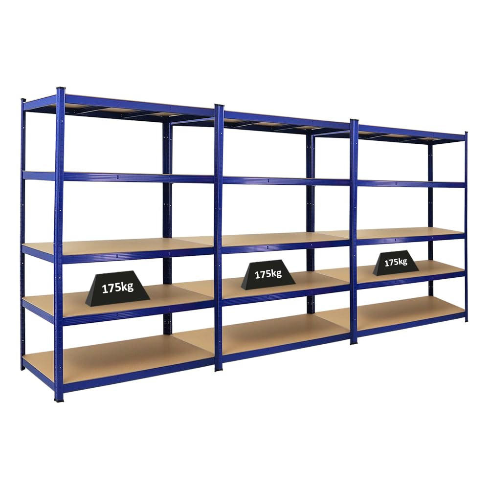 SCHWERLASTREGAL Taurus 3er-Set mit 3x 180x120x60 cm Fachlast 175 kg Blau - Blau, Metall (360/180/60cm) - PROREGAL