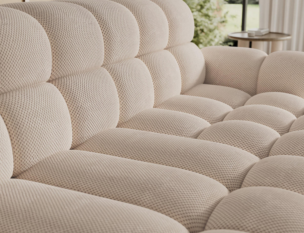 ECKSOFA Lorveno R - Beige (Calmora 18) - Beige, Holzwerkstoff (283/165cm) - Möblo