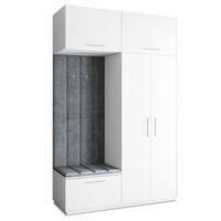 GARDEROBENSCHRANK REMA 150/240/60 cm Modern Garderobe-Set Weiß - Weiß/Grau, Holzwerkstoff (150/240/60cm) - MASSENO