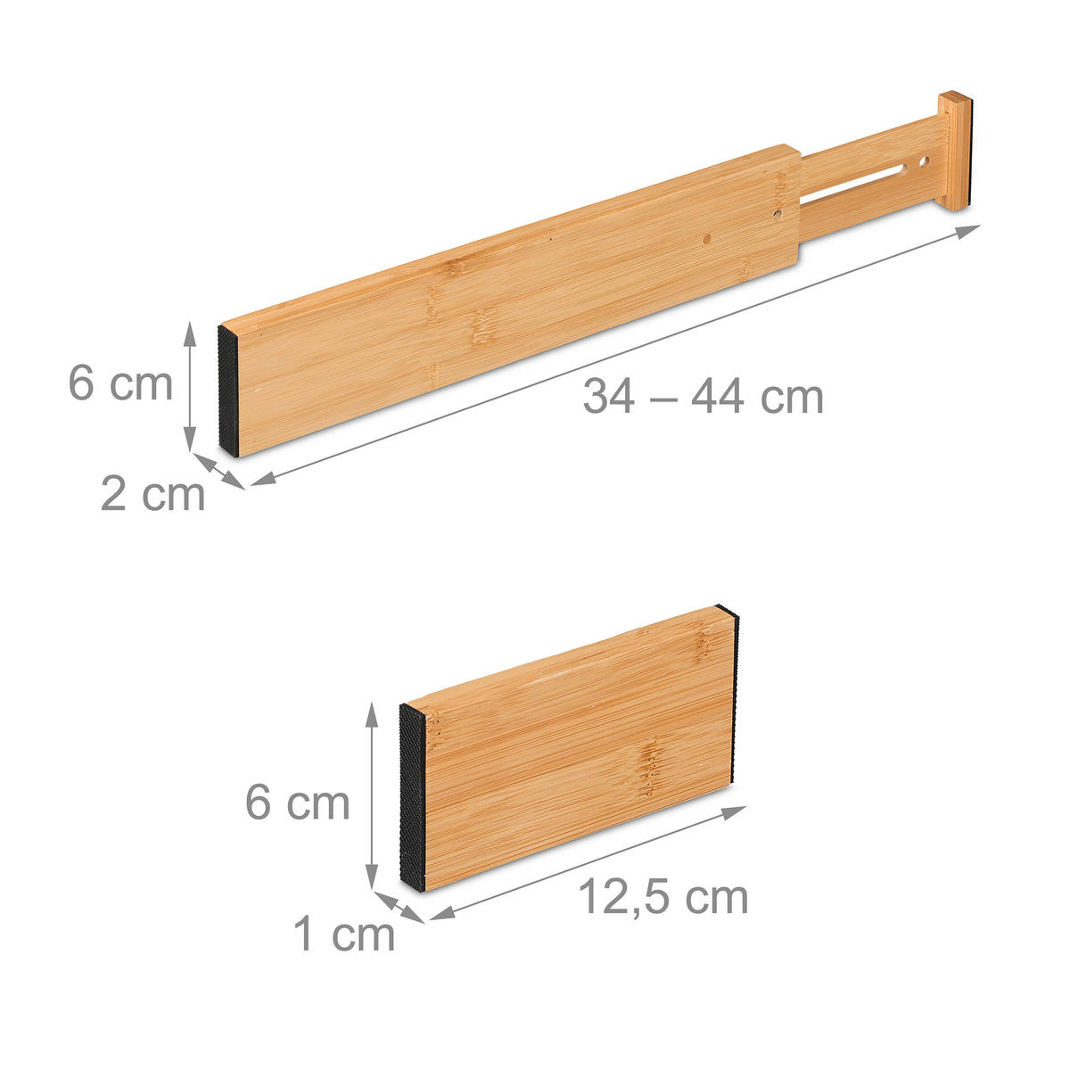 10tlg.SCHUBLADENTRENNER-SET - Hellbraun, Holz/Kunststoff (44/6/2cm) - Relaxdays