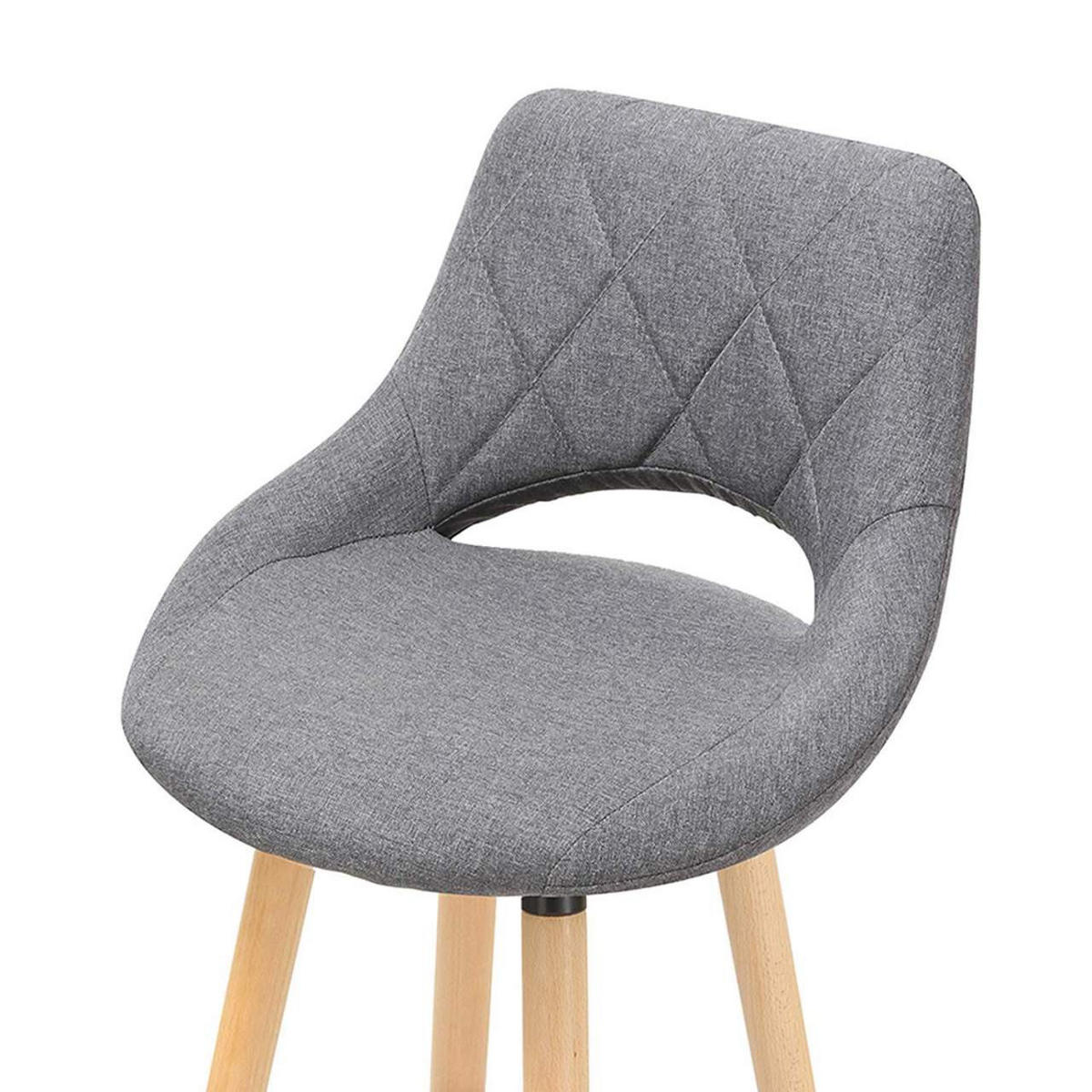 BARHOCKER 2er Set, aus Leinen, Holzgestell, Dunkelgrau - Dunkelgrau/Buchefarben, Holz/Textil (43/91/43cm) - Woltu
