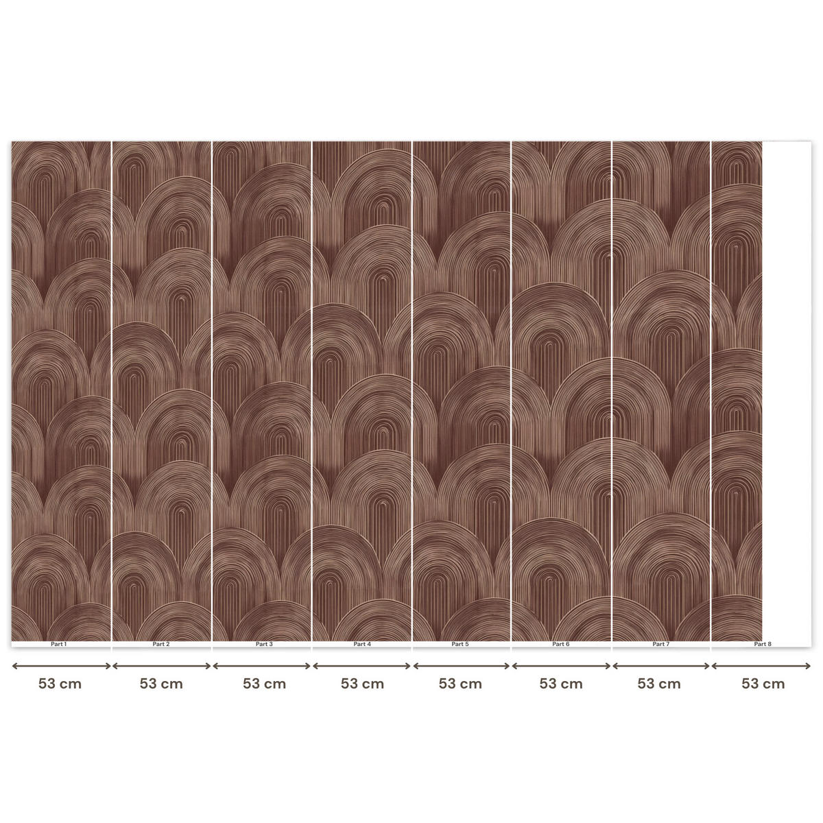 TAPETE - Rhythmic - Aufschlag - Braun - 400x260 cm - Dunkelbraun, Papier (400/260cm) - OnlyWow