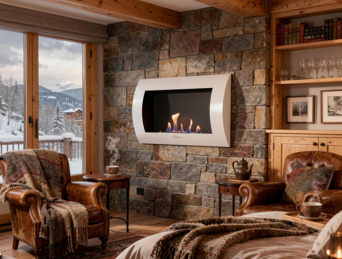 BIOETHANOL-KAMIN Weiß Wandmodell inklusive 1 L Brennblock - Weiß, Metall (60/45/14cm) - Purline