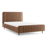 POLSTERBETT AURO 11 160/200 cm in Velours Braun - Braun, Holzwerkstoff (160/200cm) - Deine Möbel 24