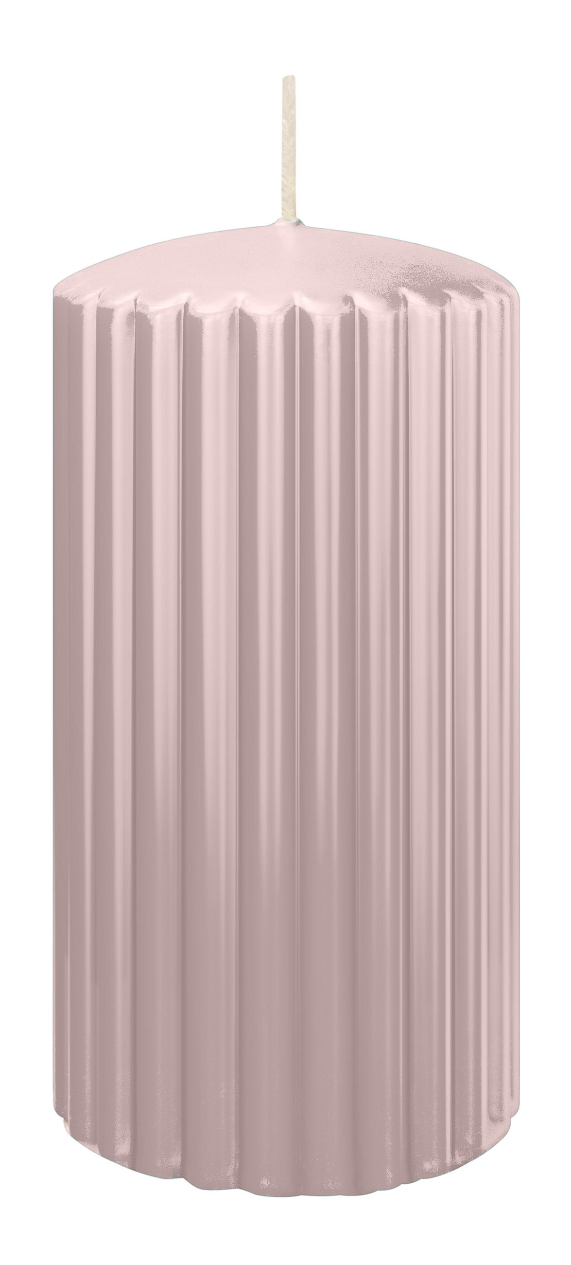 RILLEN KERZEN Rose 150 x Ø 80 mm, 4 Stück - Rosa, Paraffin (8/15/15cm) - Wiedemann Kerzen
