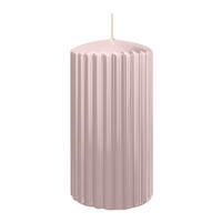 RILLEN KERZEN Rose 150 x Ø 80 mm, 4 Stück - Rosa, Paraffin (8/15/15cm) - Wiedemann Kerzen