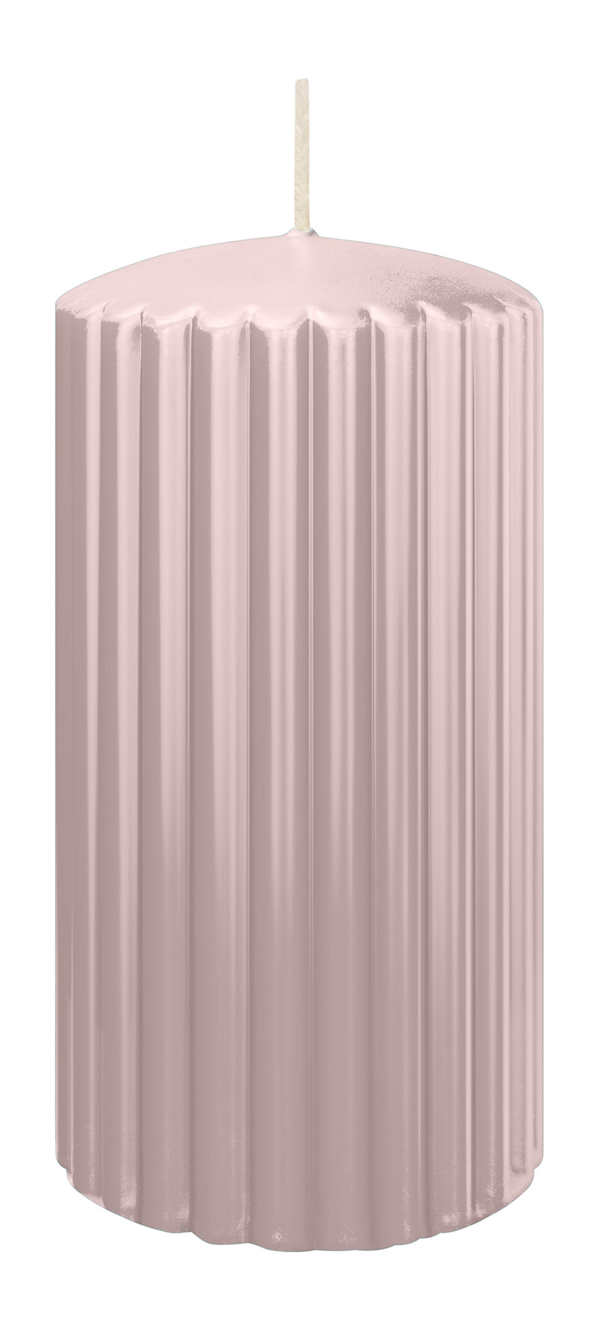 RILLEN KERZEN Rose 150 x Ø 80 mm, 4 Stück - Rosa, Paraffin (8/15/15cm) - Wiedemann Kerzen