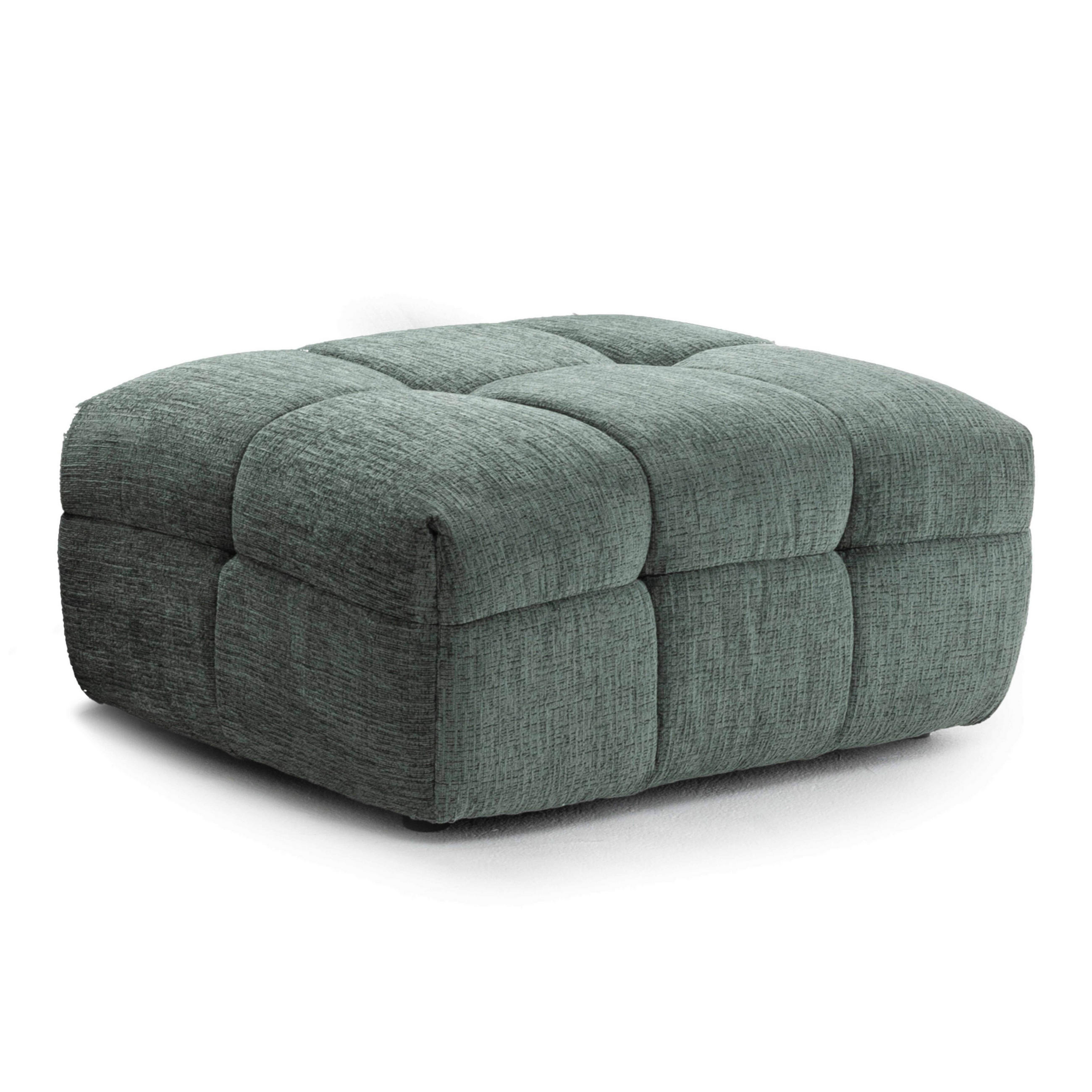 HOCKER, Grün - Grün, Textil (72/45/91cm) - Oviala