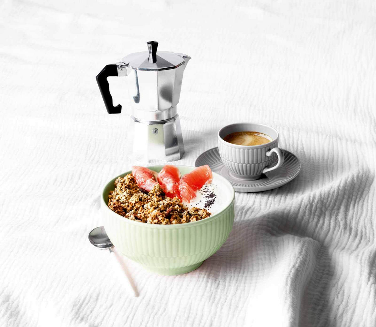 ESPRESSOTASSEN MIT UNTERTASSEN Amina Seladon 100 ml 6er Set - Grün, Keramik (0.1L) - Seltmann Weiden