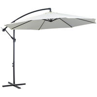 AMPELSCHIRM aus Stahl 295x295x245 cm in Weiß mit Handkurbel - Weiß, Metall (295/295cm) - Modfu