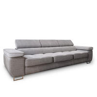 BETTSOFA MOSINE Hellgrau Kordstoff mit Schlaffunktion - Hellgrau, Textil (281/87/98cm) - MASSENO