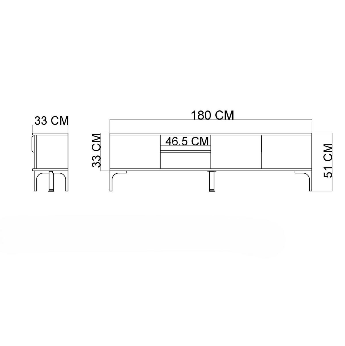 TV-MÖBEL tarz weiss - Weiß, Holz (33/49/180cm) - Habitat Garten