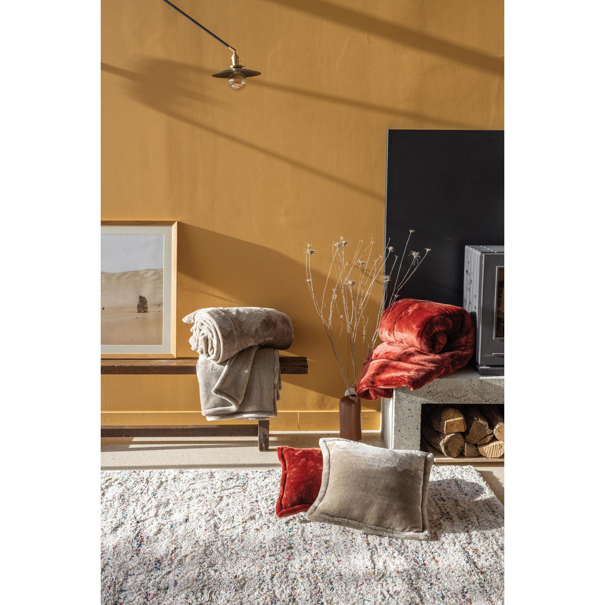 BETTÜBERWURF Betender geranie 225 x 260 cm - Rot, Textil (225/260cm) - Vivaraise