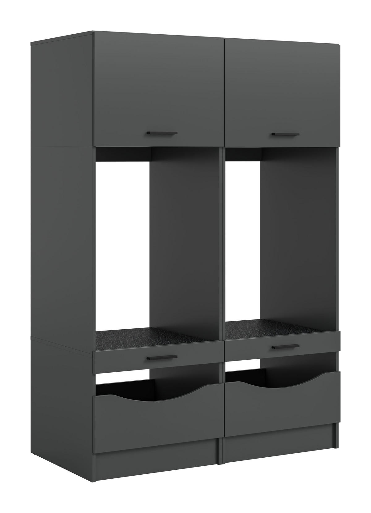 WASCHMASCHIENENUMBAU Set FREE (B/H/T: ca. 133/195/68 cm) in anthrazit/anthrazit - Anthrazit, Holzwerkstoff (133/195/68cm) - Homes & Jones