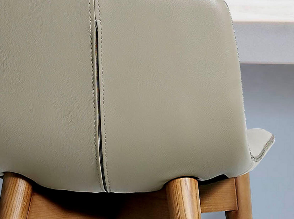 BARHOCKER Nerzfarben 43/52/93 cm - Fango/Nussbaumfarben, Leder/Holz (43/93/52cm) - ANGEL CERDA