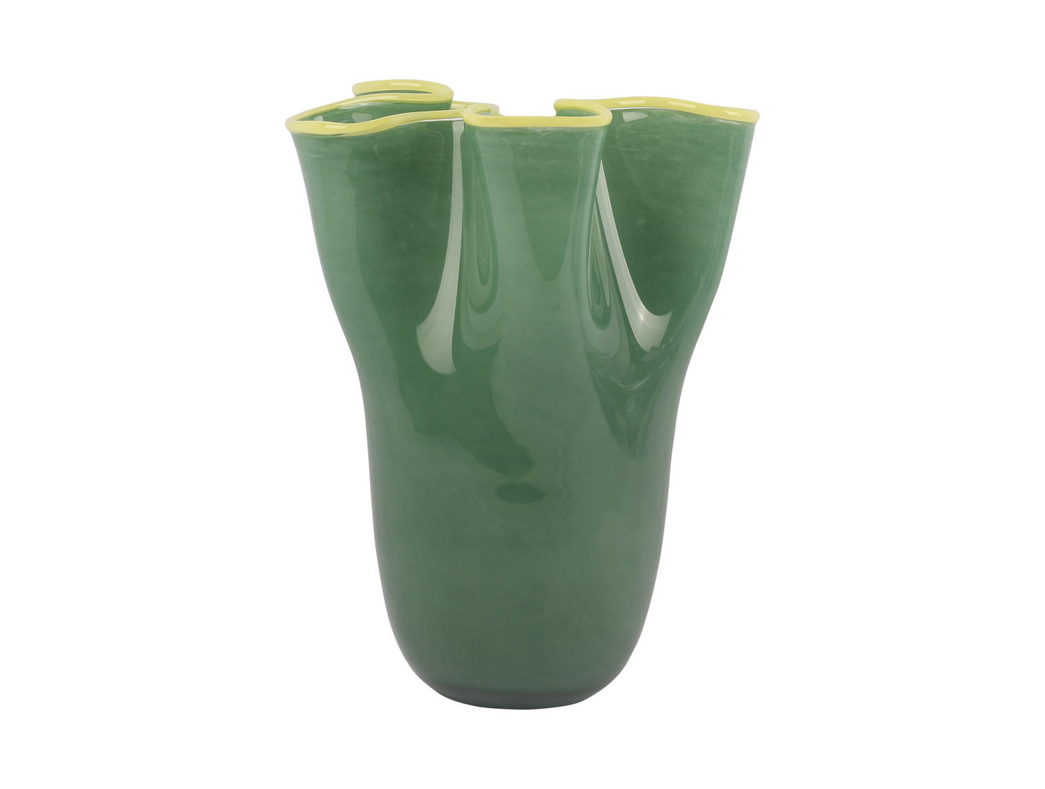 VASE Glas Ruffles 31,5 cm - Grün, Glas (23/31.5cm) - Present Time