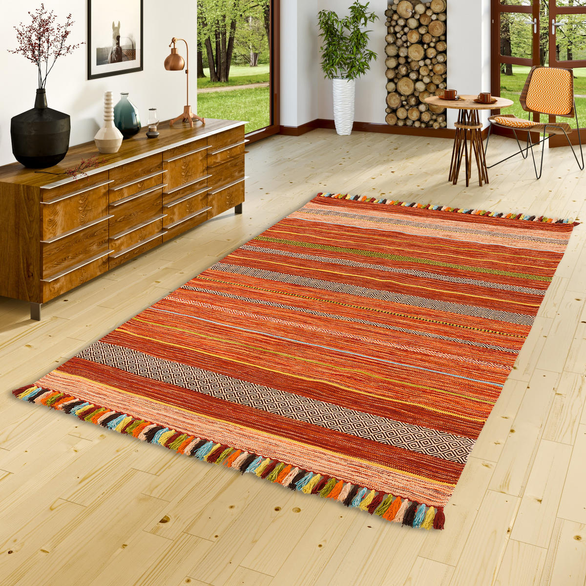 NATUR TEPPICH KELIM KALLEEN - Terracotta, Textil (170/240cm) - Pergamon