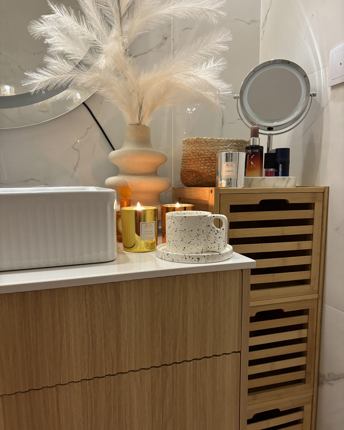DULAP DE PERETE PENTRU BAIE 32 cm maro deschis Shawnee - maro, lemn (32/90/30cm) - Beliani