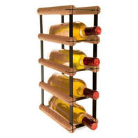 WEINREGAL Vinotega Mod Metal 42,5x12,5x24,5 cm 1x4 Flaschen Massives Kiefernholz Braun Geölt - Braun, Holz (12.5/42.5/24.5cm) - PROREGAL