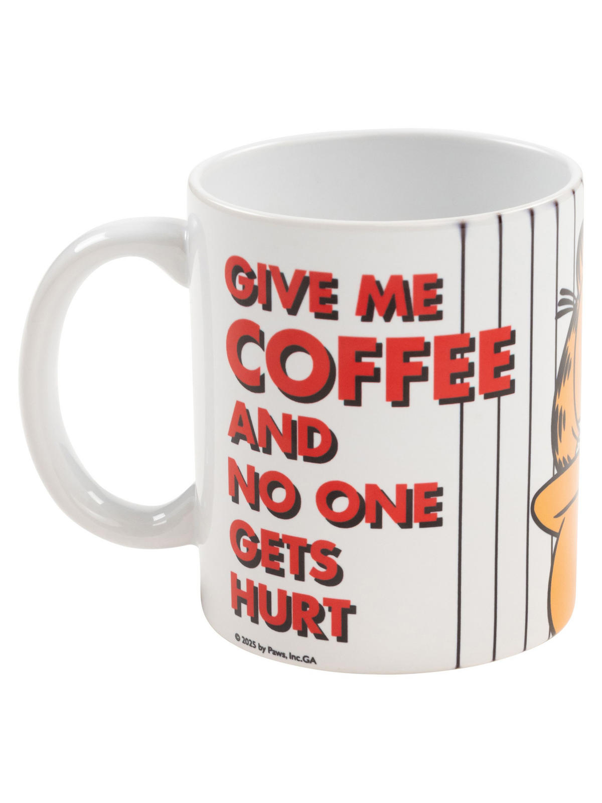 KAFFEEBECHER Garfield Give me Coffee Weiß 320 ml - Weiß, Keramik (0.32L) - United Labels