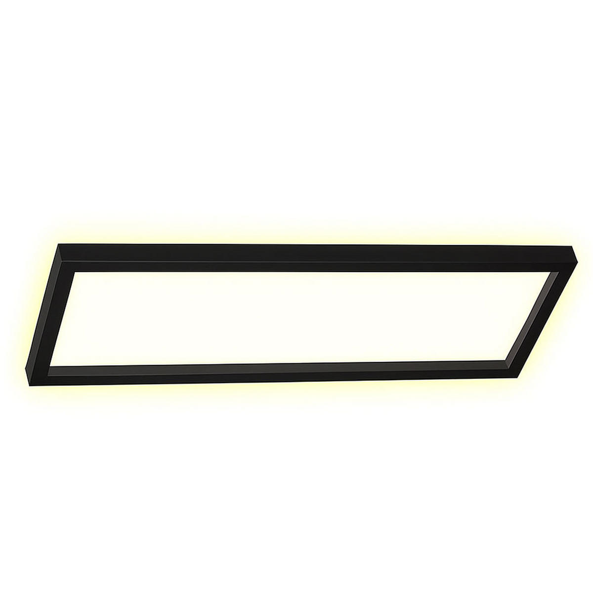 LED DECKENPANEL Backlight Schwarz eckig - Schwarz, Kunststoff (58.2/20.2/4.1cm) - Briloner