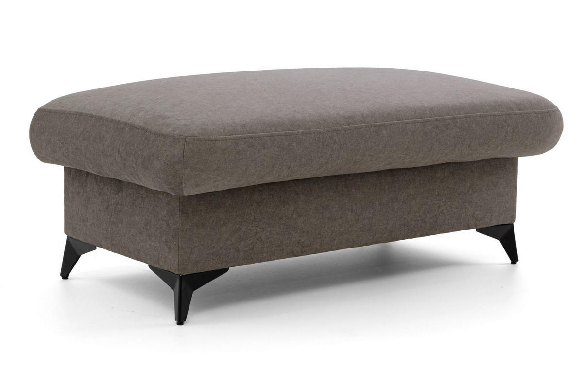 POUF PLAZA 115 x 67 cm Velours Braun - Schwarz/Braun, Holz/Textil (115/43/67cm) - Muffo