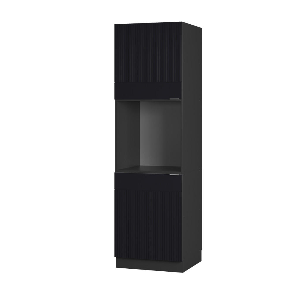 SKŘÍŇKA KE SPORÁKU Fame-Line, černé pruhy, 60 cm otevřená - černá/antracitová, kompozitní dřevo (60/206.8/58cm) - Vicco