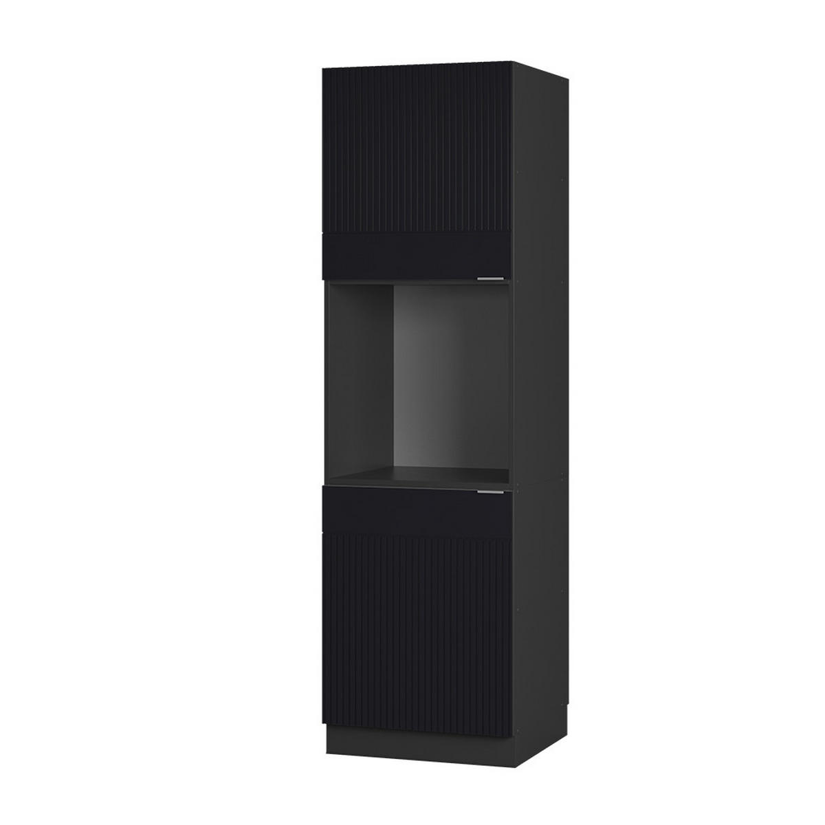 SKŘÍŇKA KE SPORÁKU Fame-Line, černé pruhy, 60 cm otevřená - černá/antracitová, kompozitní dřevo (60/206.8/58cm) - Vicco