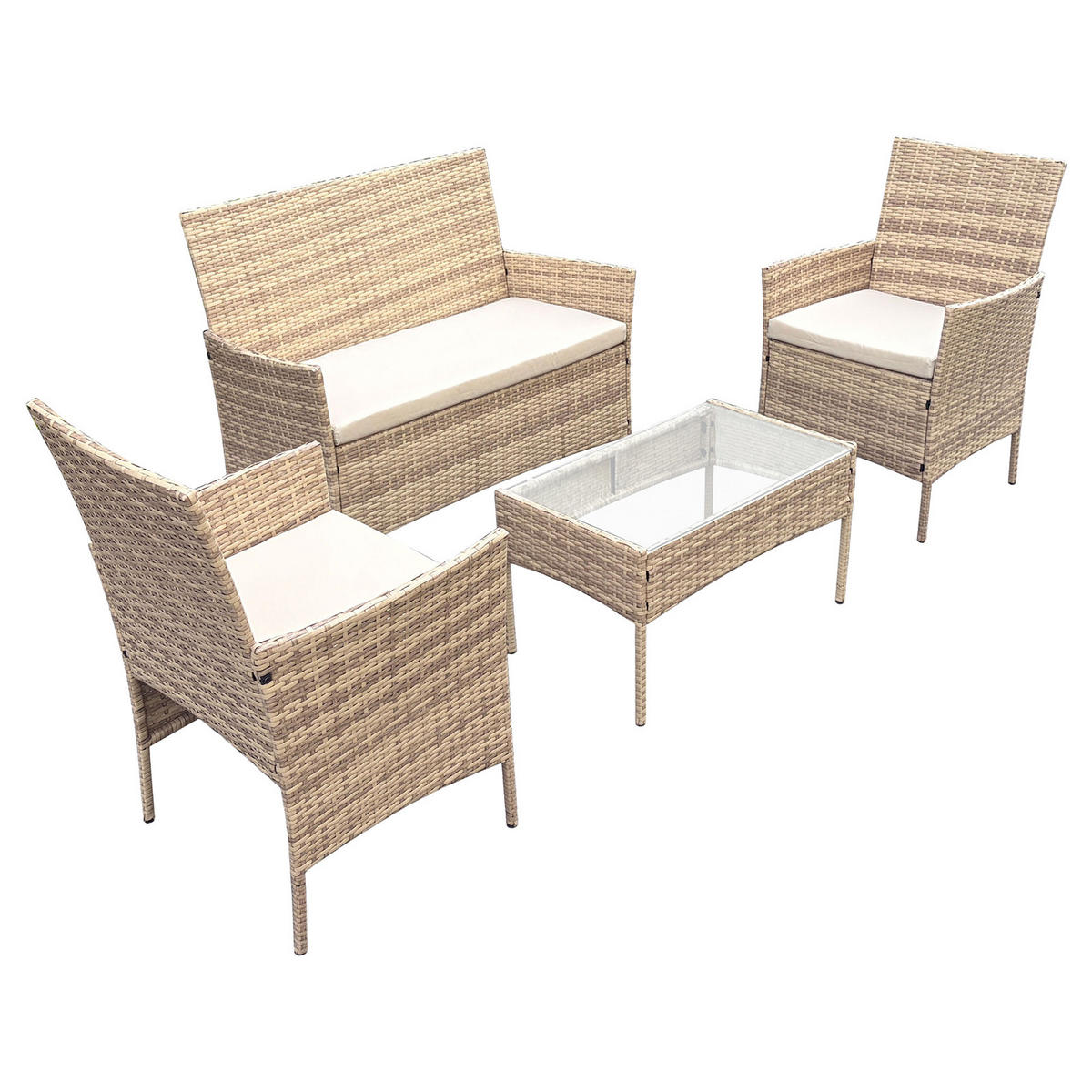 SITZGRUPPE Brooklyn Beige - Beige, Metall - SVITA